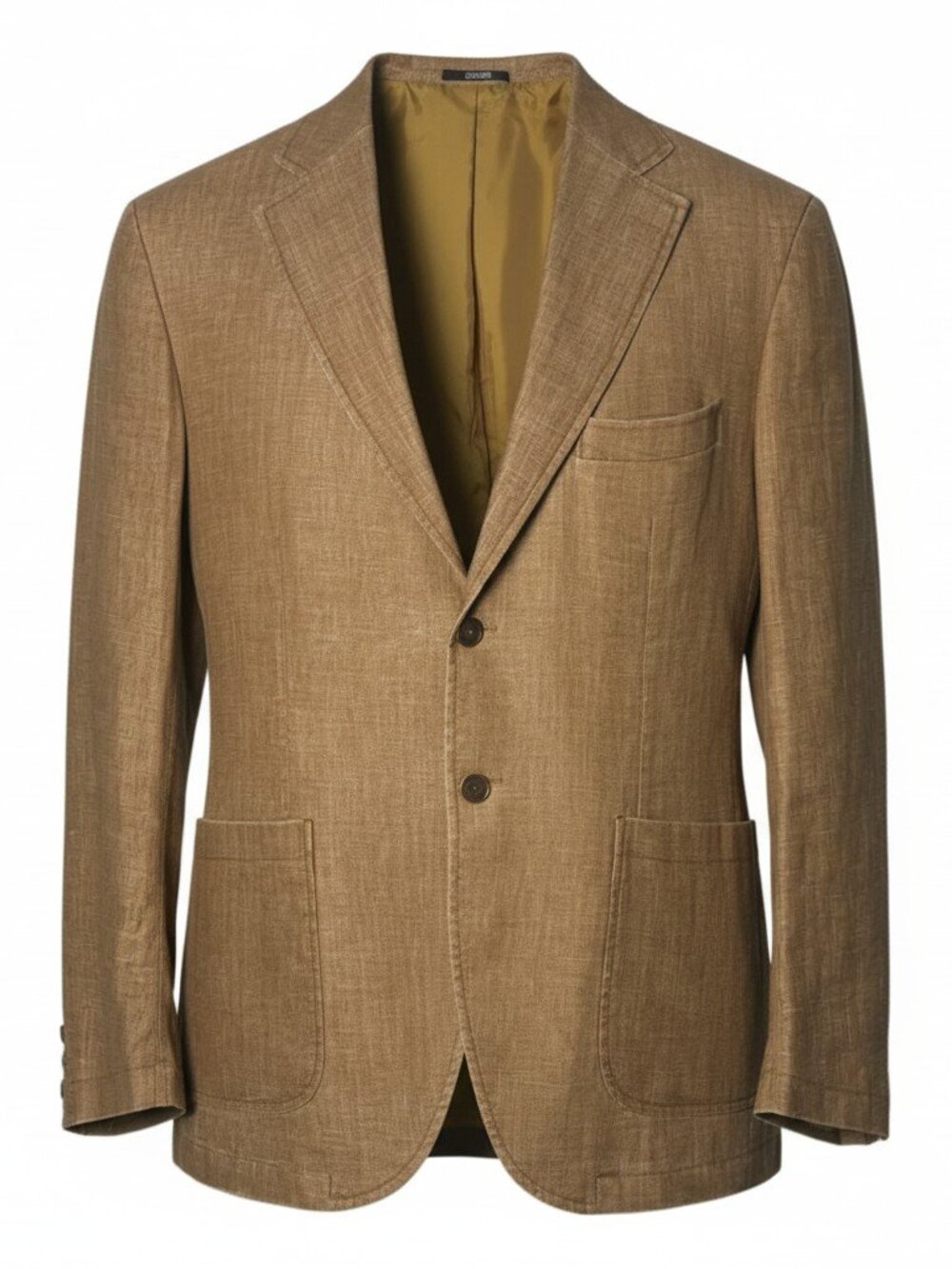 SOGO Men's 52EU 100% Linen Summer Jacket Blazer Carmel/Brown Made in Greece